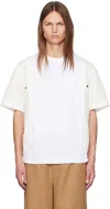 Sacai White Paneled T-shirt In 151 Off White