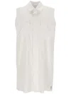 Sacai Button Detailed Sleeveless Dress In Beige