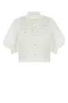 Sacai Poplin Shirt With Puff Sleeves And Chest Pockets