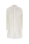 Sacai White Poplin Shirt Dress In White