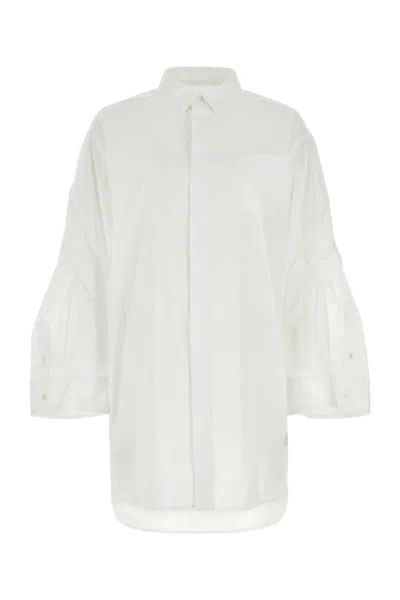 Sacai White Poplin Thomas Mason Shirt Dress