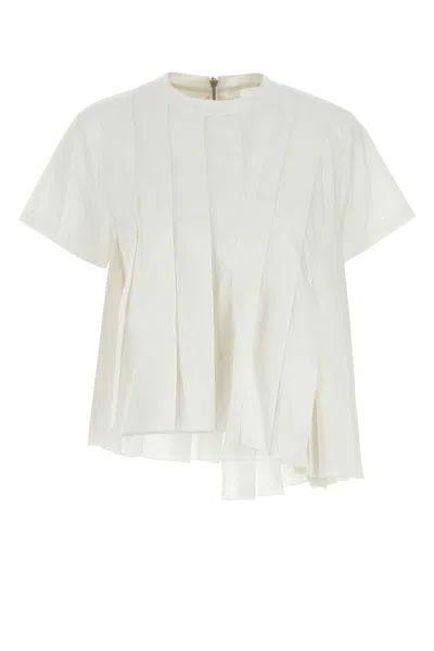 SACAI WHITE POPLIN TOP