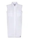 Sacai Sleeveless Long-length Shirt In White