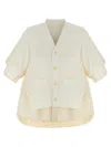 Sacai Suiting Mix Knit Cardigan In White
