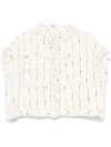 Sacai Tweed Vest With Short Sleeves And Frayed Edge In White