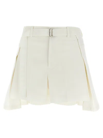 Sacai White Wool Insert Shorts