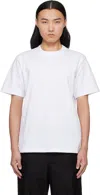 Sacai Basic Crewneck T-shirt With Zip Detail In 101 White