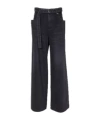 Sacai Wide-leg Belted Jeans In Black
