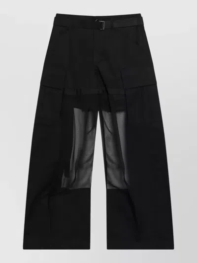Sacai Wide Leg Cargo Pants Belt Loops In Animal Print