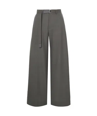 Sacai Wide-leg Casual Pants In Black