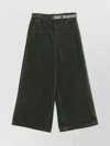 Sacai Wide Leg Corduroy Trousers In Green