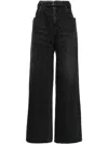 Sacai Women's Wide-leg Denim Jeans In Black