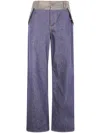 Sacai Wide Leg Denim Pants In Blue