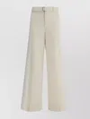 Sacai Wide Leg Denim Trousers With Button Detail