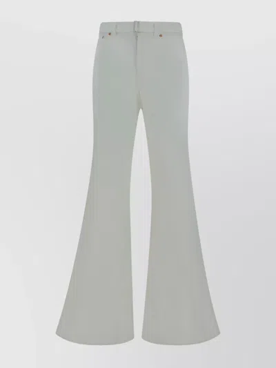 Sacai Wide-leg Flared Cotton Jeans In White