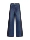 Sacai Womens Panelled Suiting Wide-leg Denim Trousers Blue Navy