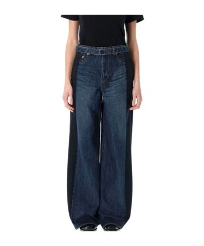SACAI SACAI WIDE LEG DENIM JEANS