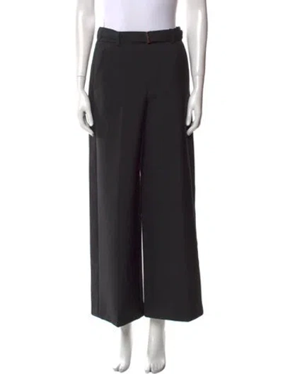 Pre-owned Sacai Wide Leg Pants In Black