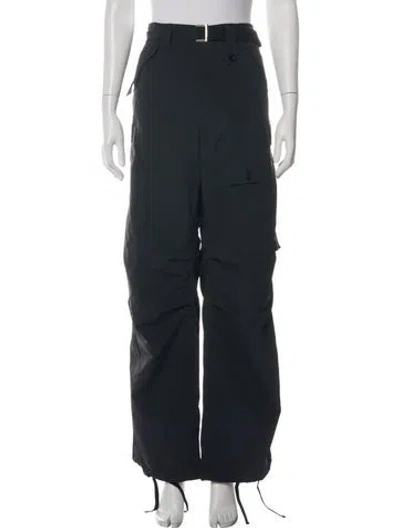 Pre-owned Sacai Wide Leg Pants In Black