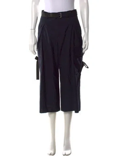Pre-owned Sacai Wide Leg Pants In Black