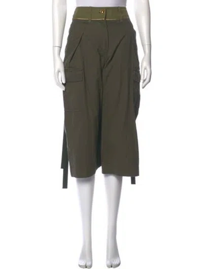 Pre-owned Sacai Wide Leg Pants In Green