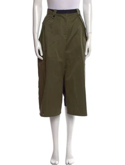 Pre-owned Sacai Wide Leg Pants In Green