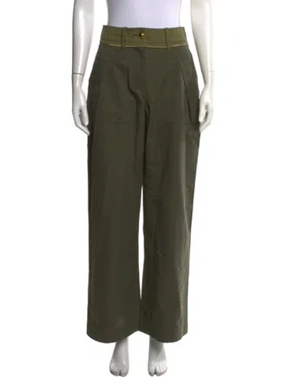 Pre-owned Sacai Wide Leg Pants In Green