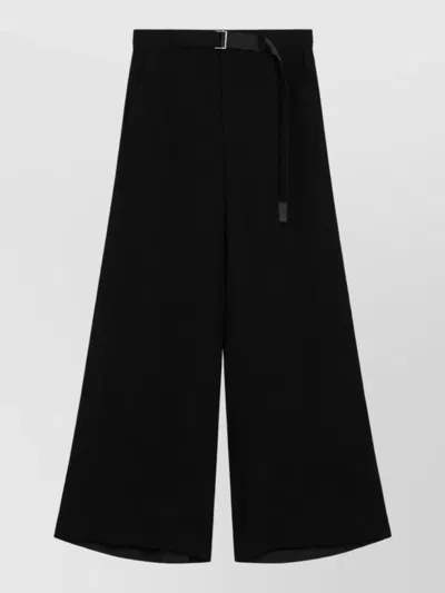 Sacai Wide-leg Trousers In Black