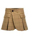 Sacai Checkered Skort With Front Pleats And Pockets