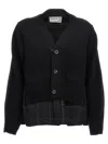 Sacai Windowpane Knit Sweaters And Cardigans Black In Black