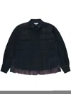 Sacai Windowpane Shirt In Black