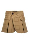 Sacai Checkered Skort With Front Pleats And Pockets