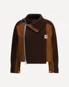 Sacai Omens Dark Beige  X Carhartt Wip Duck Contrast-canvas Wool Jacket In Brown