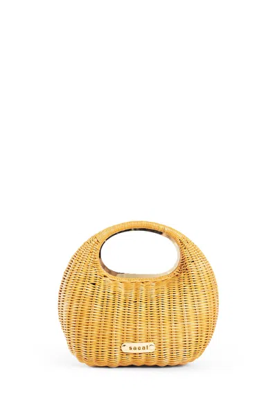 Sacai Woman Beige Top Handle Bags