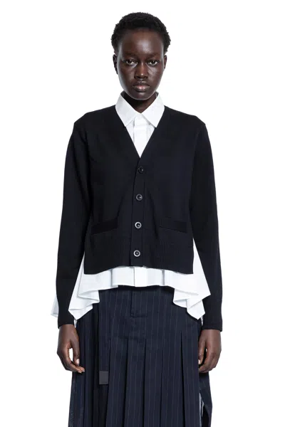 Sacai Woman Black&white Knitwear