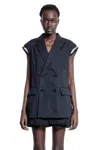 Sacai Woman Black Vests In Black