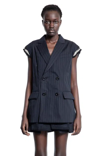 Sacai Woman Black Vests