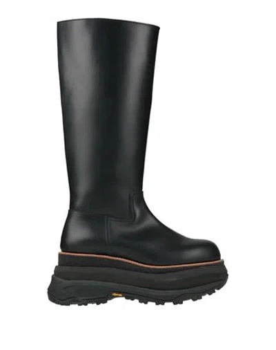 Sacai Woman Boot Black Size 10 Leather