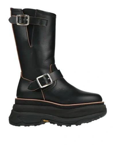 SACAI SACAI WOMAN BOOT BLACK SIZE 8 COW LEATHER