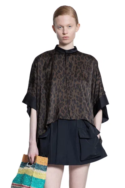 Sacai Woman Brown Shirts