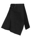 Sacai Asymmetrical Denim And Wool Mini Skirt In Black