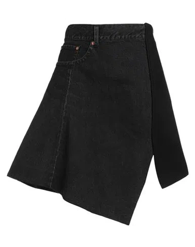 ミニスカート SACAI Women Mini Skirts 25 07829 001 Black Sacai Asymmetrical Denim And Wool Mini Skirt In Black | ModeSens