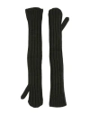 Sacai Woman Gloves Military Green Size Onesize Wool In Black