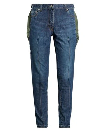 Sacai Woman Jeans Blue Size 2 Cotton, Nylon