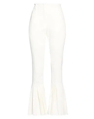 Sacai Woman Jeans White Size 3 Polyester