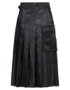 Sacai Pleated Midi Twill Skirt In Black