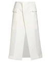 Sacai Woman Midi Skirt Ivory Size 1 Polyester, Wool In White