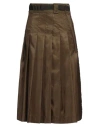Sacai Woman Midi Skirt Military Green Size 1 Polyester
