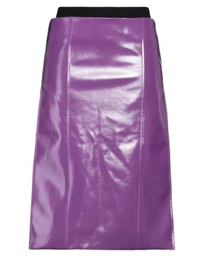 Sacai Woman Midi Skirt Purple Size 1 Wool, Cotton, Polyester, Cupro