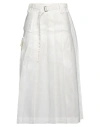 Sacai Woman Midi Skirt White Size 2 Polyester